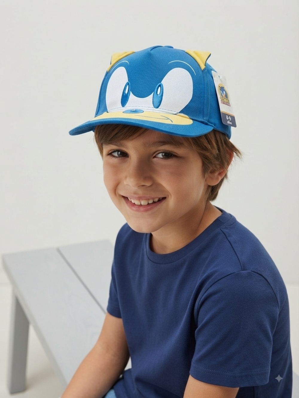 Sonic the Hedgehog Blue Kids Cap with Character Face